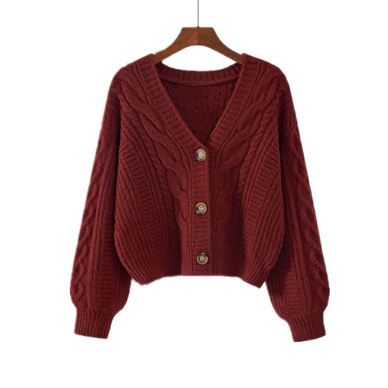 V Neck Knitted Cardigan