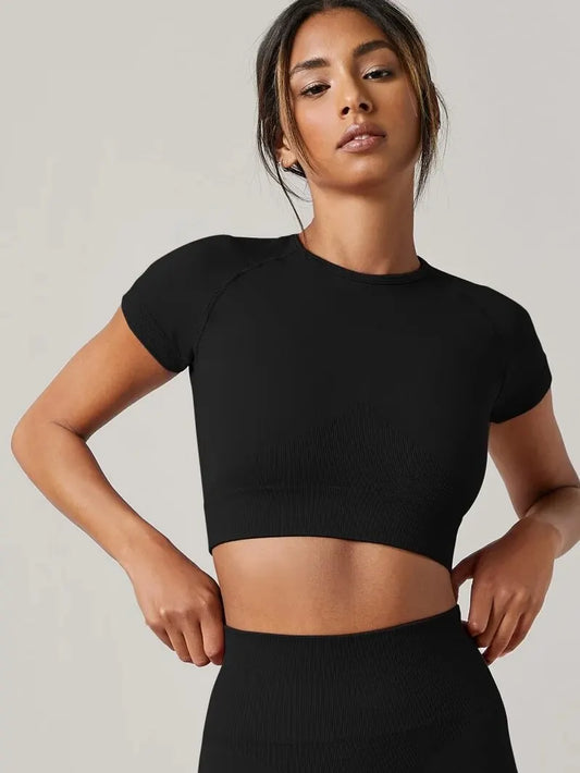 Short Sleeve Fitted Crop Top