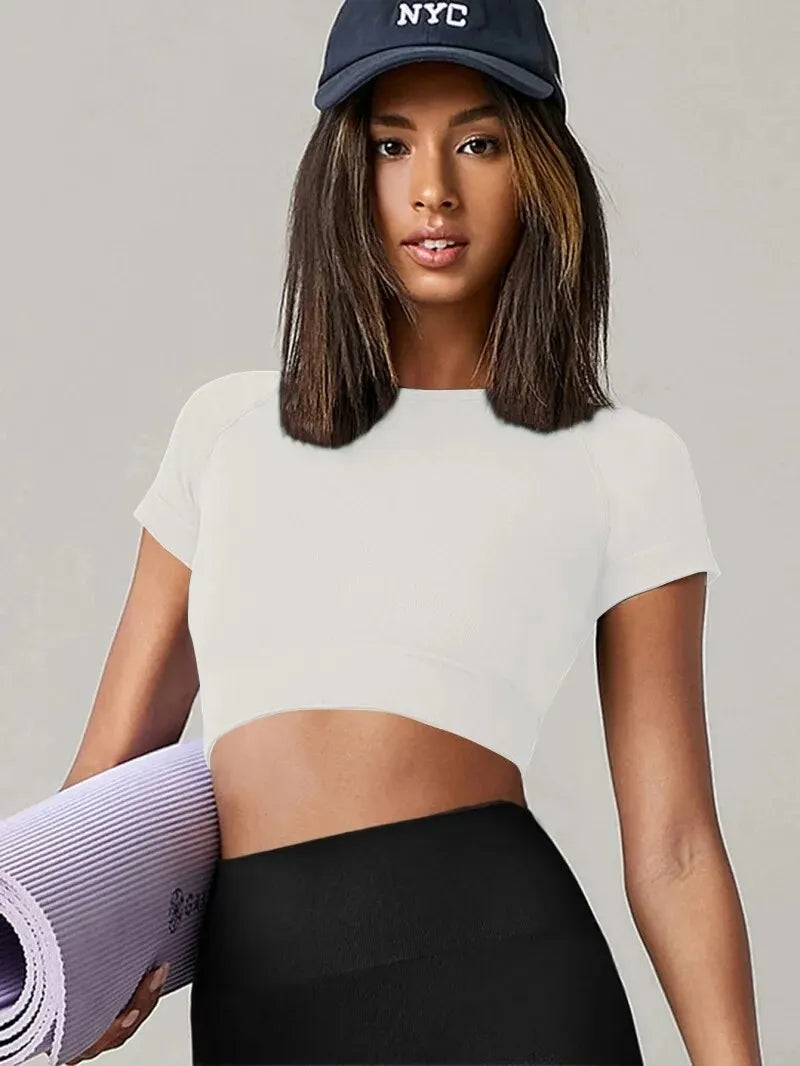 Short Sleeve Fitted Crop Top