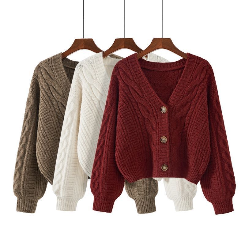 V Neck Knitted Cardigan